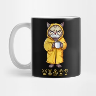 Ghostly What Angry Cat Holding A Coffee Cup Mug